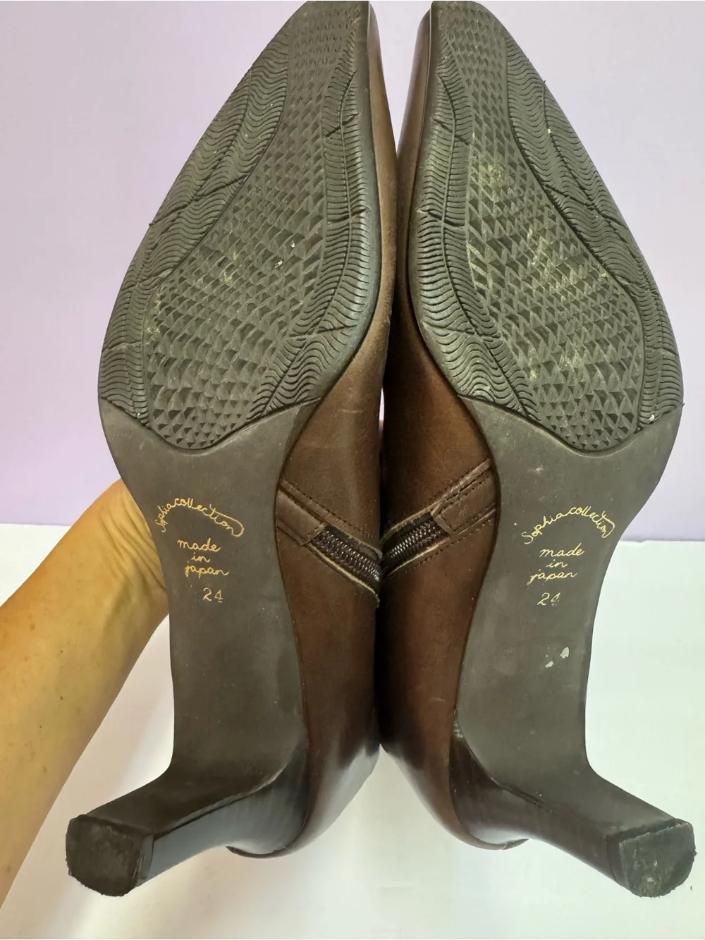 Sophia Collection Brown Leather Heeled Boots 7